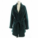 【中古】アニエスベー agnes b. ダウンコート カーディガン ニット 長袖 アルパカ混 ウエストリボン 2 緑 グリーン 1T61LQ66 /EE レディース 【ベクトル 古着】 250426(4)