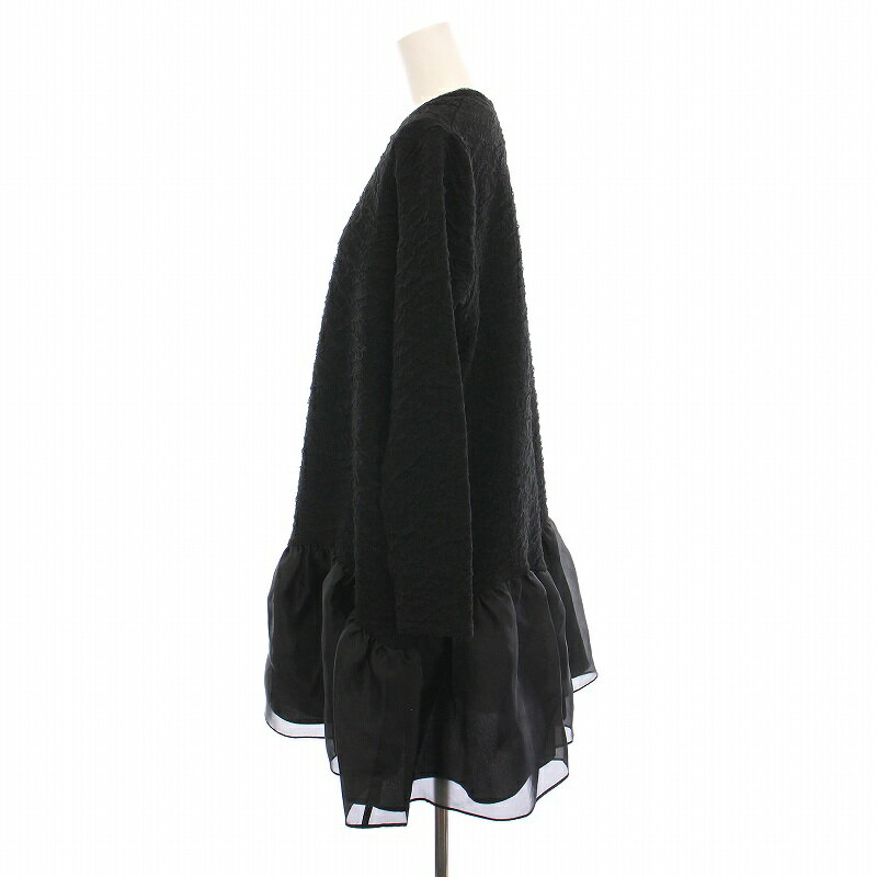 【中古】バースデー バッシュ BIRTHDAY BASH ワンピース チュニック チュール 切替 長袖 黒 BD446BL /YM レディース 【ベクトル 古着】 250424