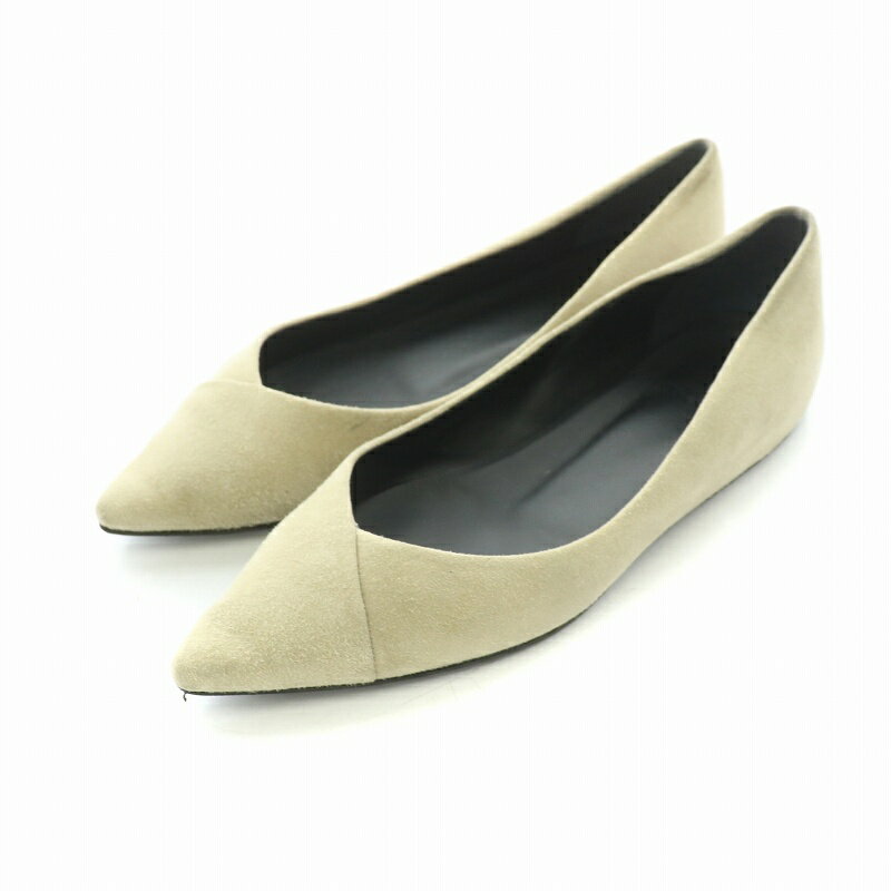 【中古】セオリー Theory パンプス フラット スエード ポインテッドトゥ 37 23.5cm ベージュ /NQ レディース 【ベクトル 古着】 250425