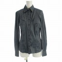 【中古】ナラカミーチェ NARA CAMICIE シャツ ブラウス ストライプ 長袖 0 青 ブルー 黒 ブラック 10-52-01-050 /RO レディース 【ベクトル 古着】 250426(4)
