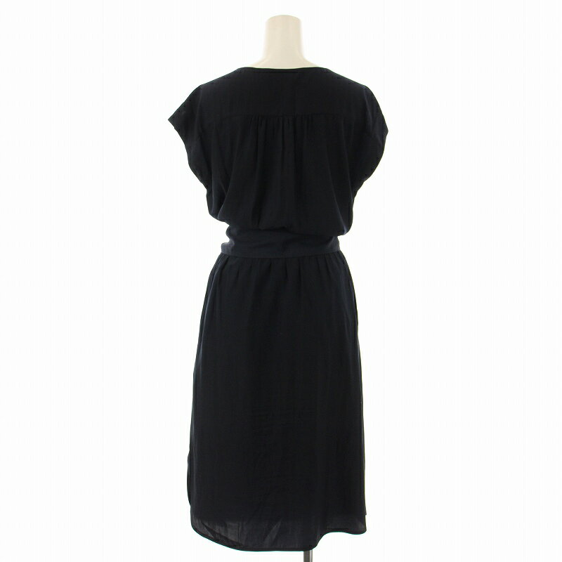 【中古】マルティニーク martinique ワンピース フレア ひざ丈 ベルト ペチコート付き ダークネイビー /DK レディース 【ベクトル 古着】 250427