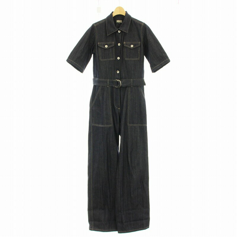 【中古】savoy clothing サヴォーイクロージング デニム オールインワン ジャンプスーツ 半袖 M インディゴ SVY-OAO10 /☆G レディース 【ベクトル 古着】 250527