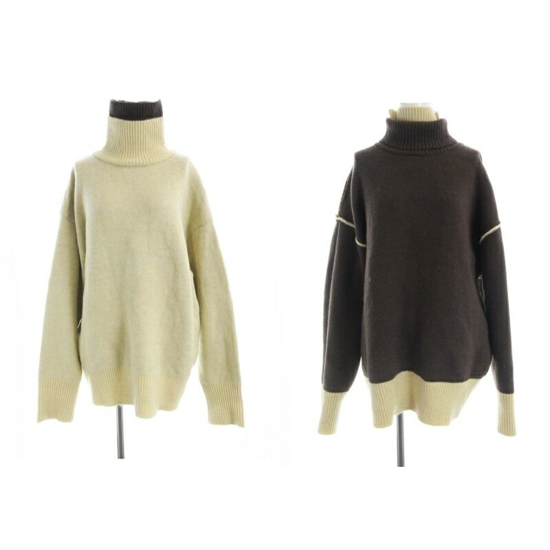 【中古】ケイビーエフ KBF アーバンリサーチ 23AW リバーシブルハイネックオーバーニット セーター 長..