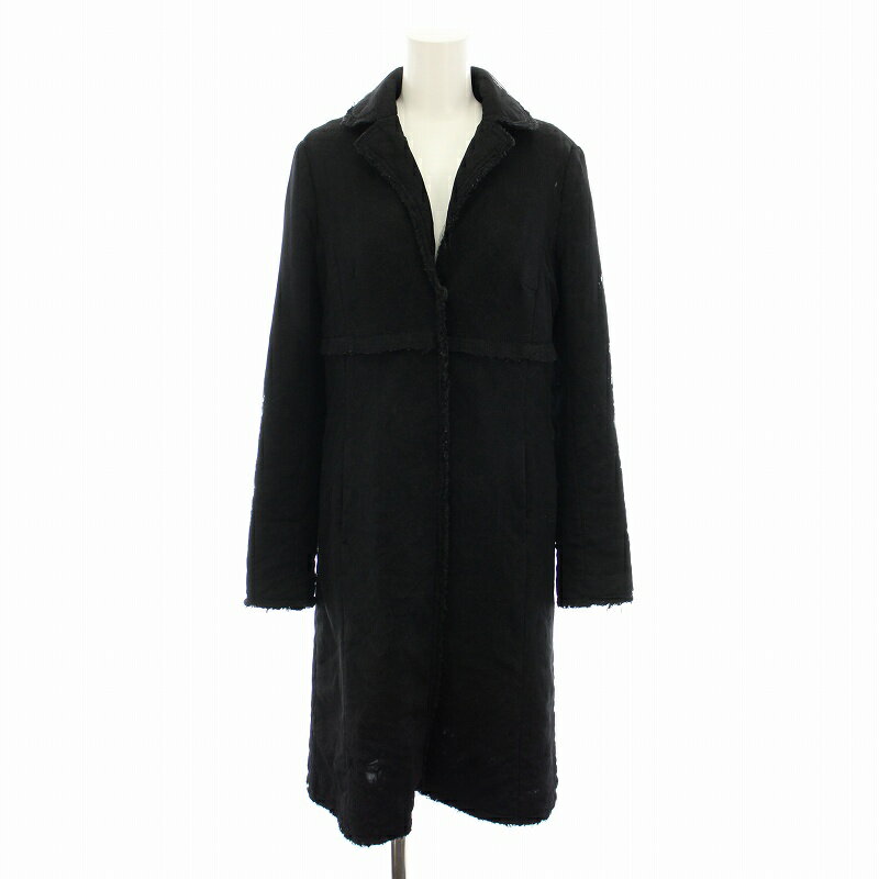 【中古】アンテプリマ ANTEPRIMA 06AW ツイードメッシュ TWEED MESH チェスターコート アウター ロング パワーネット IT38 黒 ブラック NWF615008 /YT レディース 【ベクトル 古着】 250428