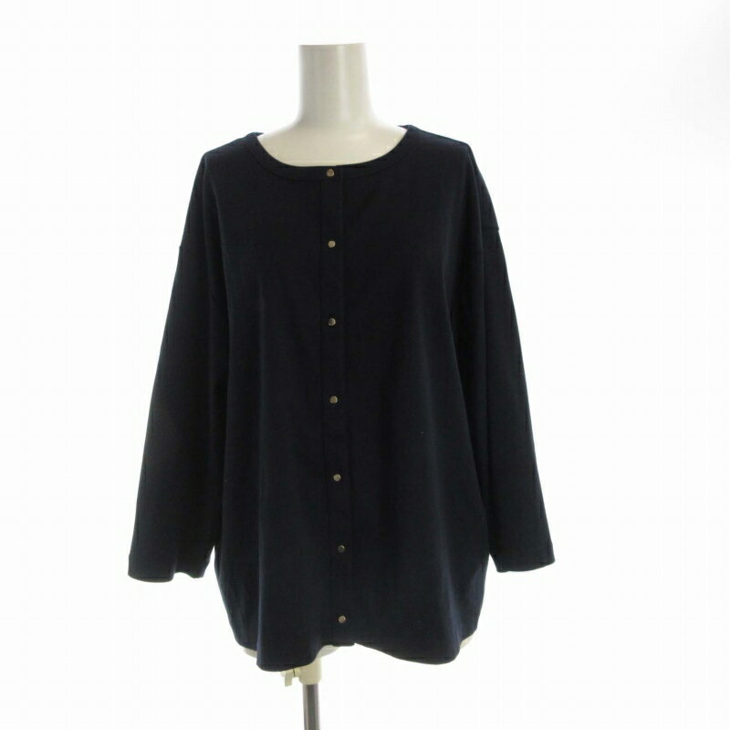 【中古】ジェイプレス J.PRESS 22SS カーディガン ニット クルーネック 五分袖 T15 紺 ネイビー KKGTNM6455 /RO レディース 【ベクトル 古着】 250429