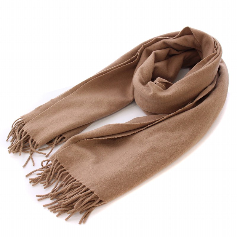 【中古】アクネ ストゥディオズ Acne Studios Fringed Wool Scarf フリンジウールスカーフ マフラー ロゴ 茶 ブラウン 271176 /BB レディース 【ベクトル 古着】 250427