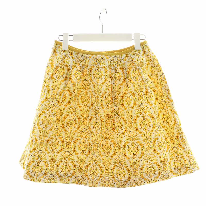 ブランド古着ベクトルプレミアム店の【中古】マッキントッシュフィロソフィー MACKINTOSH PHILOSOPHY フレアスカート ミニ丈 花柄 36 黄 イエロー 白 ホワイト H5S09-723-60 /AN30 ■MA レディース 【ベクトル 古着】 250502｜アングル2