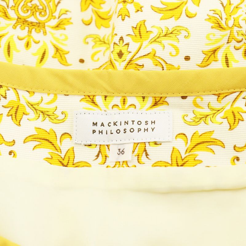 ブランド古着ベクトルプレミアム店の【中古】マッキントッシュフィロソフィー MACKINTOSH PHILOSOPHY フレアスカート ミニ丈 花柄 36 黄 イエロー 白 ホワイト H5S09-723-60 /AN30 ■MA レディース 【ベクトル 古着】 250502｜アングル3