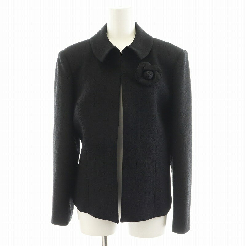 【中古】ユキトリイ YUKI TORII スーツ セットアップ ジャケット ワンピース 7分袖 ミモレ ロング 9 黒 ブラック 21-609-324-9 /AN31 レディース 【ベクトル 古着】 250508