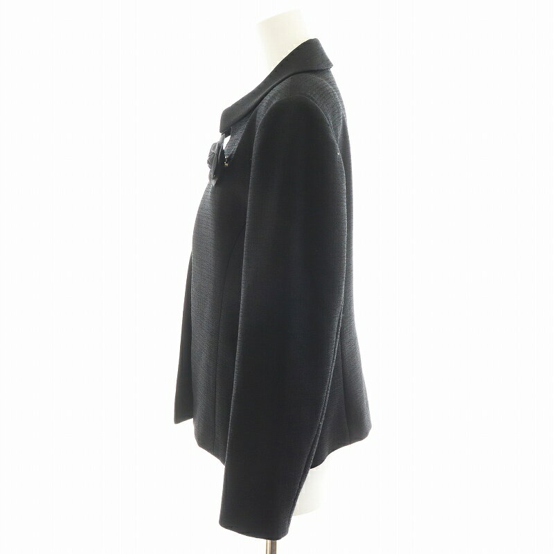 【中古】ユキトリイ YUKI TORII スーツ セットアップ ジャケット ワンピース 7分袖 ミモレ ロング 9 黒 ブラック 21-609-324-9 /AN31 レディース 【ベクトル 古着】 250508