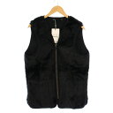 【中古】未使用品 バブアー Barbour 23AW フロントジップファーライナーベスト スリムフィット ジップアップ Vネック フェイクファー 40 黒 ブラ...