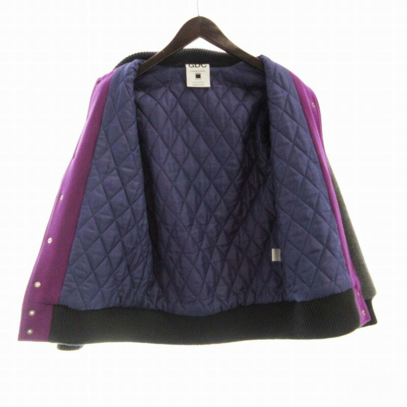 【中古】ジーディーシー GDC スタジャン ブルゾンジャケット ジャンパー 刺繍 アウター 紫 パープル グレー /RO メンズ 【ベクトル 古着】 250530