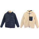 【中古】パタゴニア Patagonia リバーシブルレディフレディフーディ ボアジャケット 中綿 アウター フード ロゴ 切替 ベージュ 紺 ネイビー 68095 /BB キッズ 【ベクトル 古着】 250525(4)