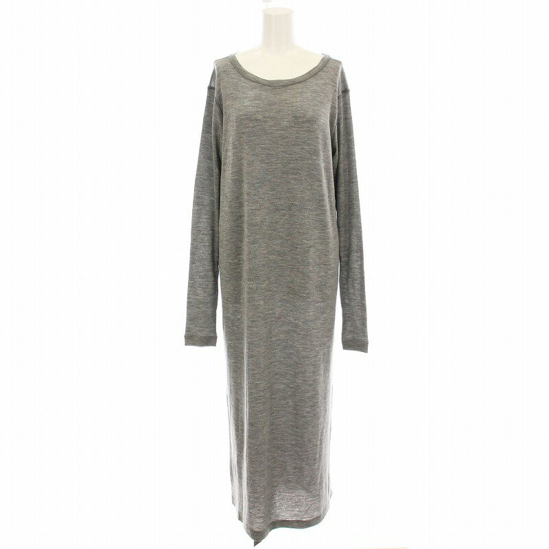 【中古】プラージュ Plage 24AW super 120s jersey ワンピース 24040922717040 ジャージー ロング ウール 薄手 長袖 36 グレー /☆G レディース 【ベクトル 古着】 250516