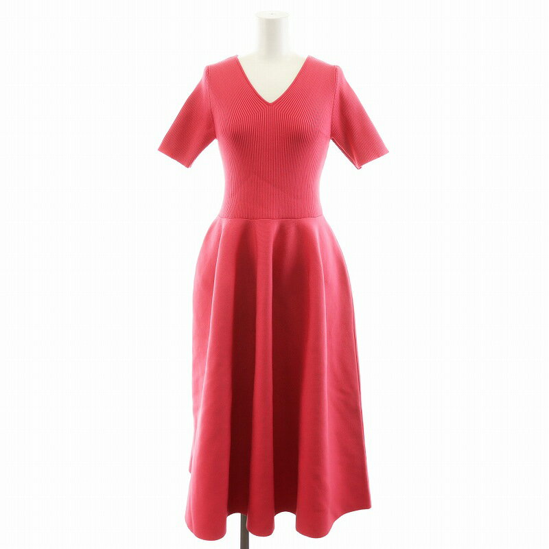 【中古】未使用品 ジャスグリッティー JUSGLITTY 24SS ニットワンピース ロング丈 半袖 1 ピンク 44265300 /AN9 レディース 【ベクトル 古着】 250516