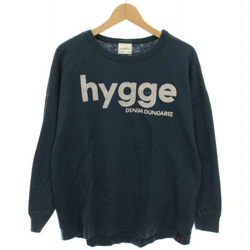 【中古】グラミチ GRAMICCI × DENIM DUNGAREE テンジク GRAMICCI hygge TEE Tシャツ カットソー 長袖 ロゴプリント 2 青 ブルー 3718470 /HN メンズ 【ベクトル 古着】 250522
