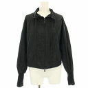 【中古】ヒロココシノ HIROKO KOSHINO ジャケット ブルゾン ジップアップ ナイロン 38 黒 ブラック RHJGR-30490 /HN レディース 【ベクトル 古着】 250523