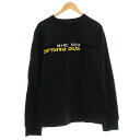 【中古】マルシェノア M+RC NOIR ロンT ダメージ加工 Tシャツ 長袖 ポケット ロゴ M 黒 ブラック /☆G メンズ 【ベクトル 古着】 250520
