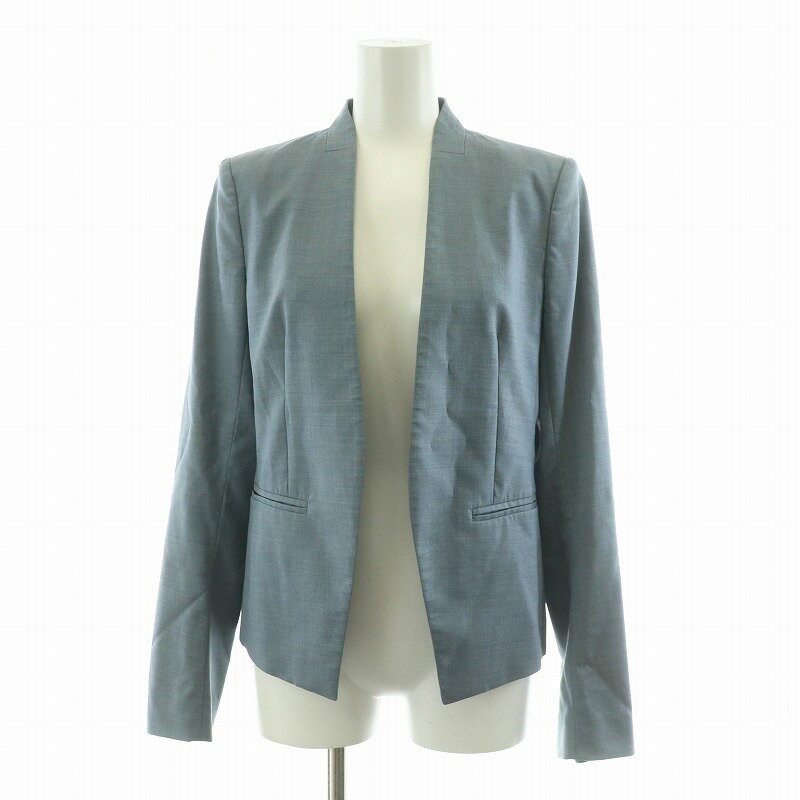 【中古】セオリー Theory スーツ セットアップ 2点セット ボックスプリーツスカート ノーカラージャケット ミニ 0 X0 ブルー 10-2104105 /NQ レディース 【ベクトル 古着】 250529