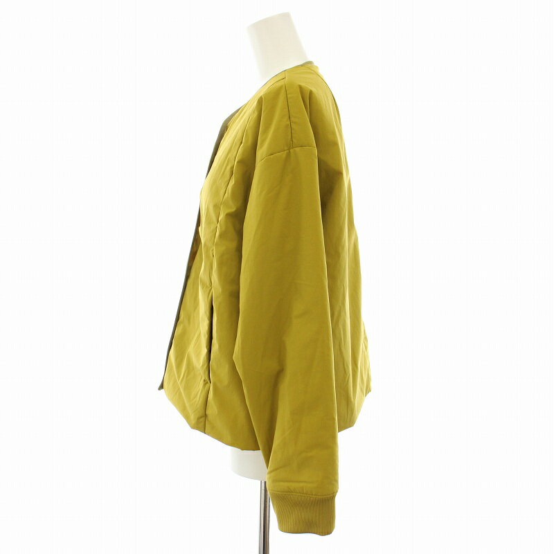 【中古】ダンスキン DANSKIN ウォームインシュレーションジャケット WARM INSULATION JACKET ノーカラーキルティングジャケット 中綿ジャケット アウター L 黄 イエロー DC39314 /YT レディース 【ベクトル 古着】 250520