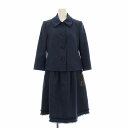 【中古】未使用品 フォクシー FOXEY Peony Charlotte スーツ セットアップ ステンカラージャケット フレアスカート 38 紺 39455 3...
