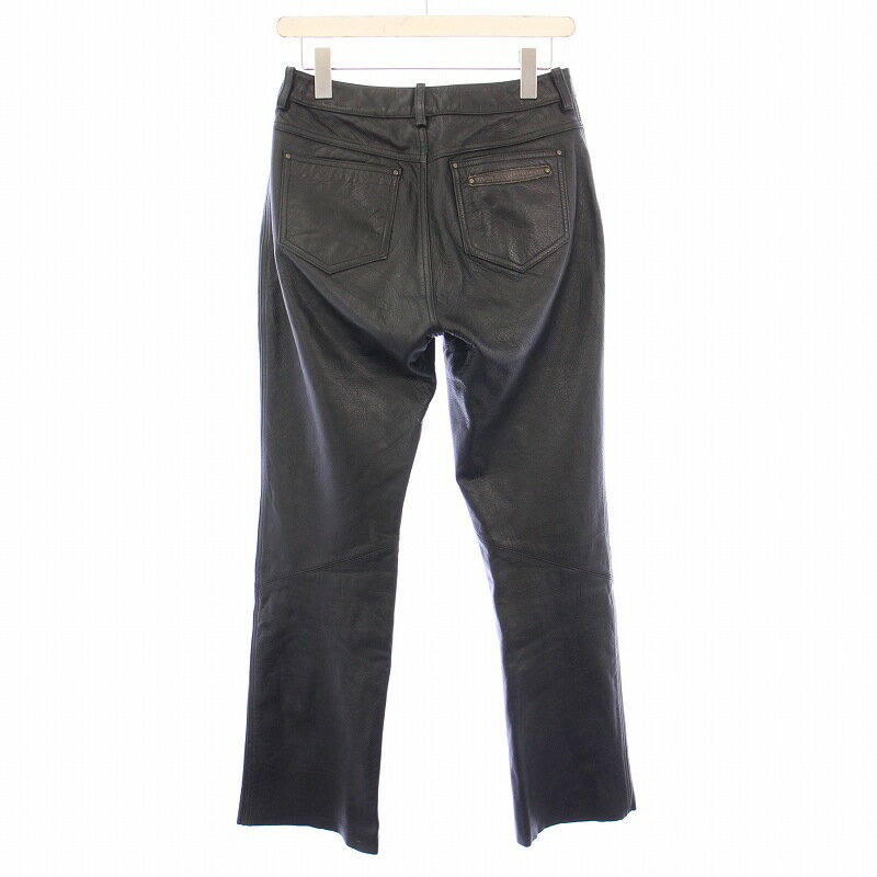【中古】ハーレーダビッドソン HARLEY DAVIDSON レザーパンツ スラックス ジップフライ 12 黒 ブラック /BB メンズ 【ベクトル 古着】 250527