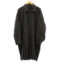 【中古】オムプリッセイッセイミヤケ HOMME PLISSE ISSEY MIYAKE ステンカラーコート プリーツ ロング カットオフ グレー HP41FA001 /KH メンズ 【ベクトル 古着】 250526