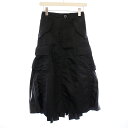 【中古】未使用品 サカイ sacai 24SS プリーツスカート フレア 変形 ナイロン 切替 ジップフライ 0 黒 ブラック タグ付き /BB レディース 【ベクトル 古着】 250528(4)