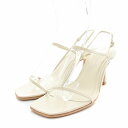 【中古】スタジオアメリア Studio Amelia サンダル スクエアトゥ ハイヒール アンクルストラップ レザー 35 22.0cm 白 ホワイト /YT レディース 【ベクトル 古着】 250528(4)