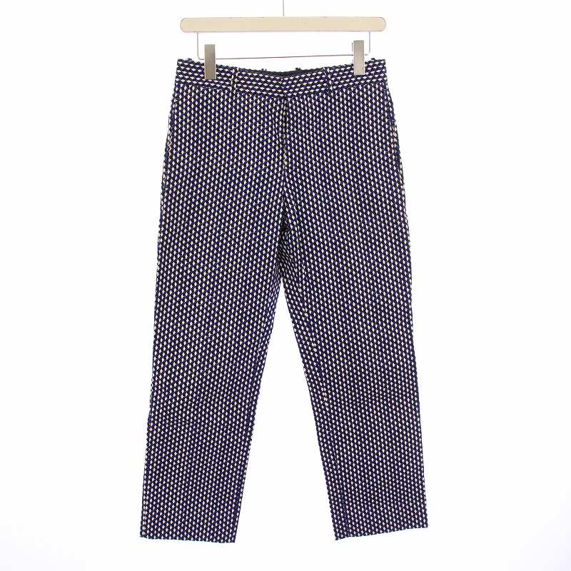 【中古】マルニ MARNI テーパードパンツ スラックス ジップフライ 総柄 44 青 ブルー /BB メンズ 【ベクトル 古着】 250529