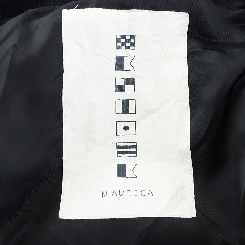 【中古】ノーティカ NAUTICA ピーコート Pコート ロング丈 ウール アウター XL 紺 ネイビー 203-1569 /AN15 メンズ 【ベクトル 古着】 250620