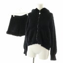 【中古】未使用品 スナイデル SNIDEL HOME 24AW nekomimiパーカー ニットショートパンツ セットアップ ルームウェア 部屋着 F 黒 ブラック SHNT244035 SHNP244037 /AN50 レディース 【ベクトル 古着】 250605
