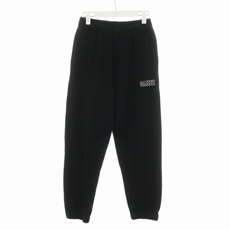 【中古】ガニー GANNI SOFTWARE スウェットパンツ ジョガーパンツ ロゴ S 黒 ブラック /AN27 レディー..