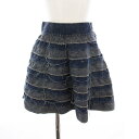 【中古】ヒステリックグラマー HYSTERIC GLAMOUR デニムスカート ミニ パッチワーク フレア M 青 0143AK03 /YM レディース 【ベクトル 古着】 250609