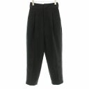 【中古】ロンハーマン Ron Herman 23SS Linen Polyester Cropped Pant クロップドパンツ テーパード タック ジップフライ XS 黒 ブラック 3710600184 /KU レディース 【ベクトル 古着】 250606(4)