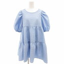 【中古】チャオパニック CIAOPANIC チュニック カットソー カットソー 半袖 パフスリーブ エンボス加工 F 水色 ライトブルー /GV レディース 【ベクトル 古着】 250628