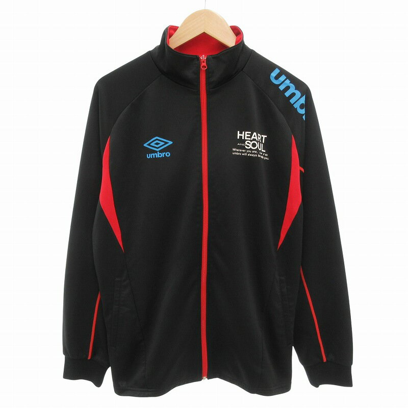 【中古】アンブロ UMBRO トラックジャケット ブルゾン ジップアップ ロゴプリント O 黒 ブラック /FF メンズ 【ベクトル 古着】 250630