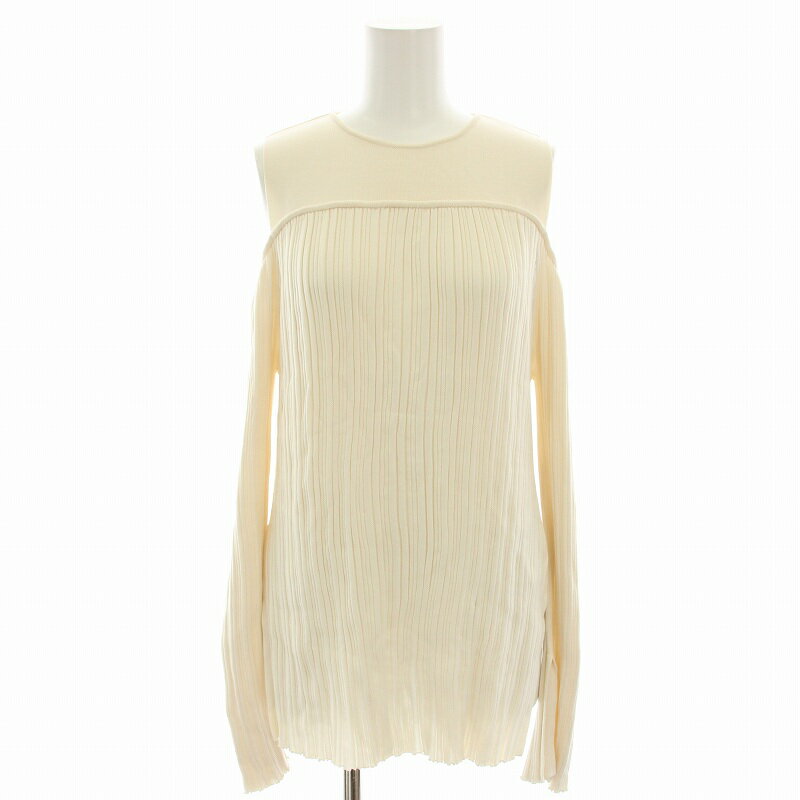 【中古】ステュディオス STUDIOUS リブニット カットソー オープンショルダー 長袖 1 アイボリー 206130021 /HN レディース 【ベクトル 古着】 250620