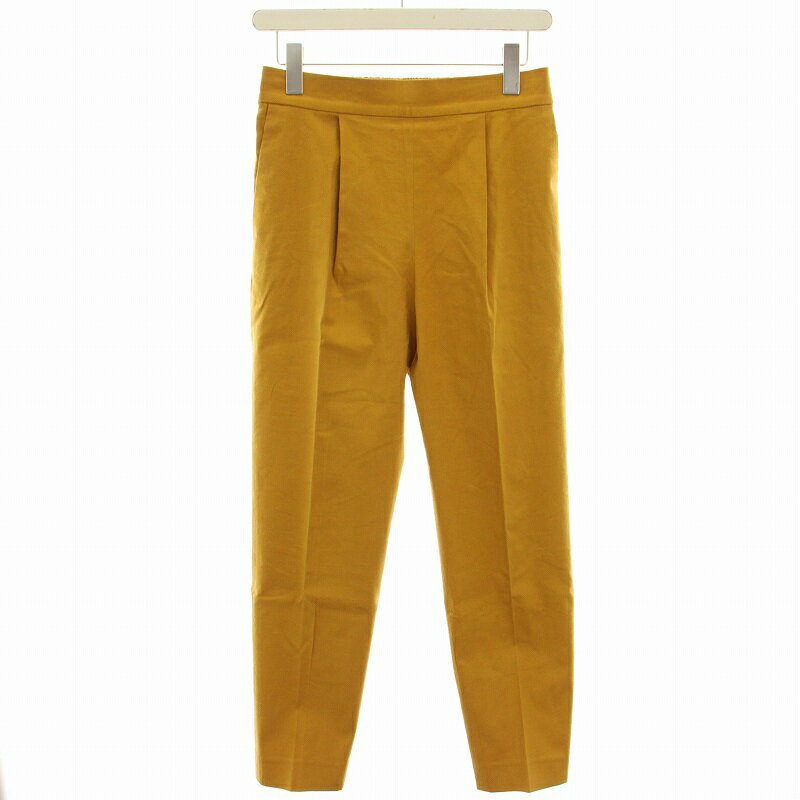 【中古】リエス Liesse センタープレスパンツ テーパードパンツ イージー 麻 リネン混 3 マスタード A0105FP231 /HN レディース 【ベクトル 古着】 250620