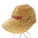 【中古】メゾンキツネ MAISON KITSUNE CAP 5P CORDUROY PARISIEN キャップ 帽子 コーデュロイ ロゴ 刺繍 ベージュ /TK...