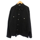 【中古】コムデギャルソンブラック COMME des GARCONS BLACK ウールギャバジンジャケット アウター アシンメトリー 変形 L 黒 ブラック 1O-J017 /BB メンズ 【ベクトル 古着】 250629