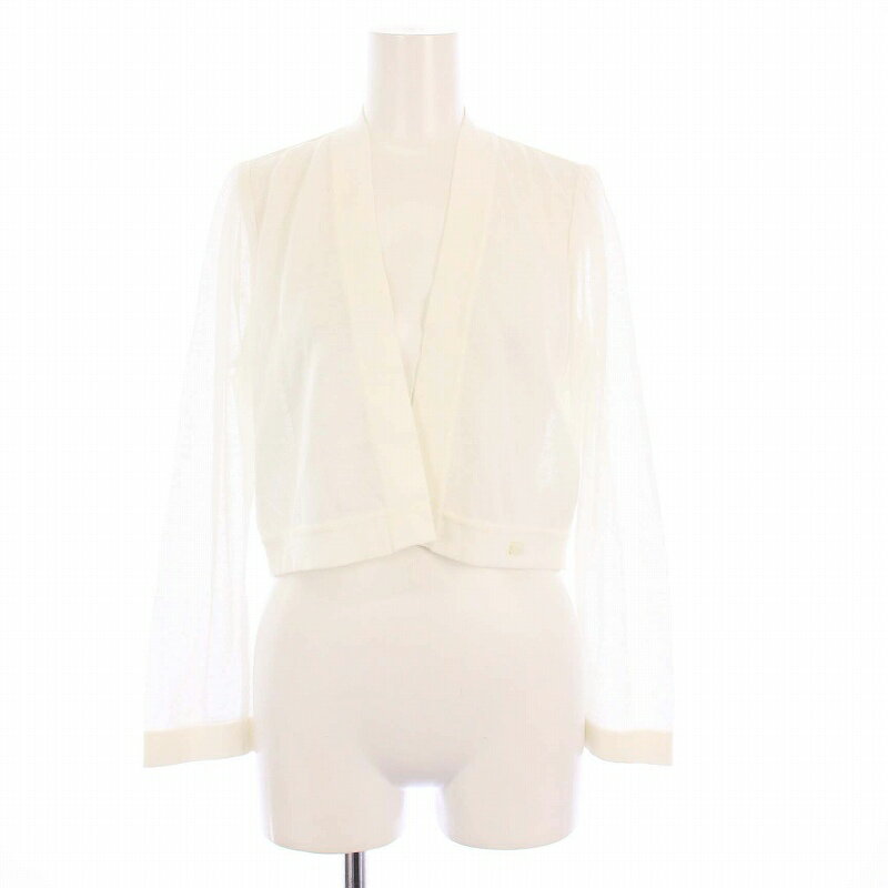 【中古】ルネ Rene 23年製 Shier Knit Cardiga シアーニットカーディガン ボレロ 長袖 36 白 6322620 /KH レディース 【ベクトル 古着】 250704