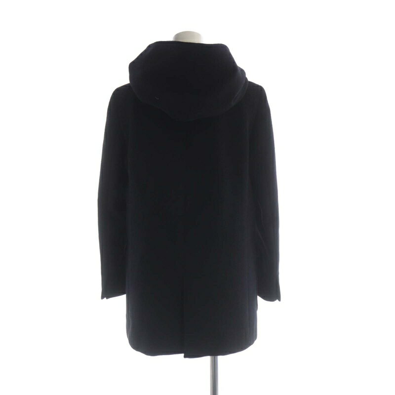 【中古】23区 オンワード樫山 フーデッドコート フーディー ミドル アウター 32 黒 ブラック CSCWSCW6602 /RO レディース 【ベクトル 古着】 250724