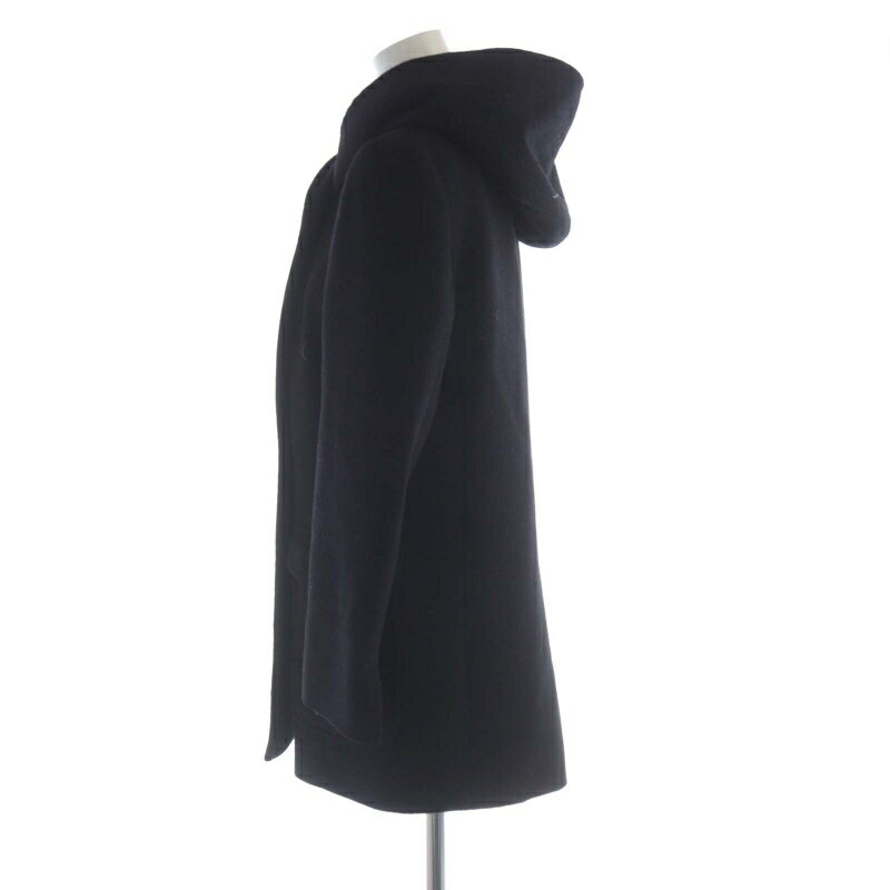 【中古】23区 オンワード樫山 フーデッドコート フーディー ミドル アウター 32 黒 ブラック CSCWSCW6602 /RO レディース 【ベクトル 古着】 250724