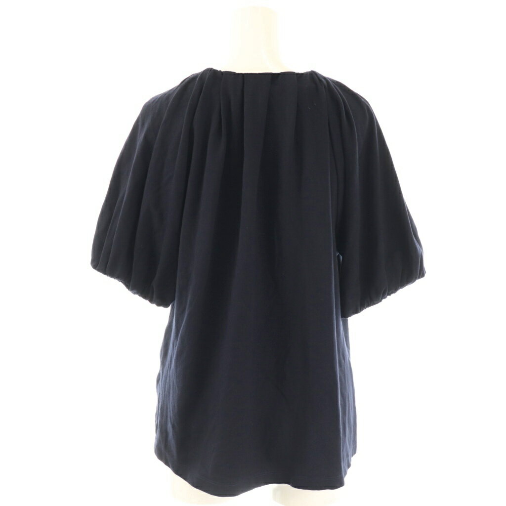 【中古】デミルクス ビームス Demi-Luxe BEAMS カットソー 半袖 パールボタン パフスリーブ 紺 /CX ■OS レディース 【ベクトル 古着】 250814