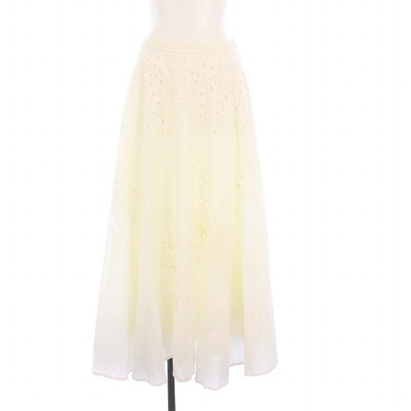 マーレット Merlette 24AW MERRICK SKIRT メリックスカート フレア ロング 刺繍 2 ホワイト 4010500018 /KH レディース  250707