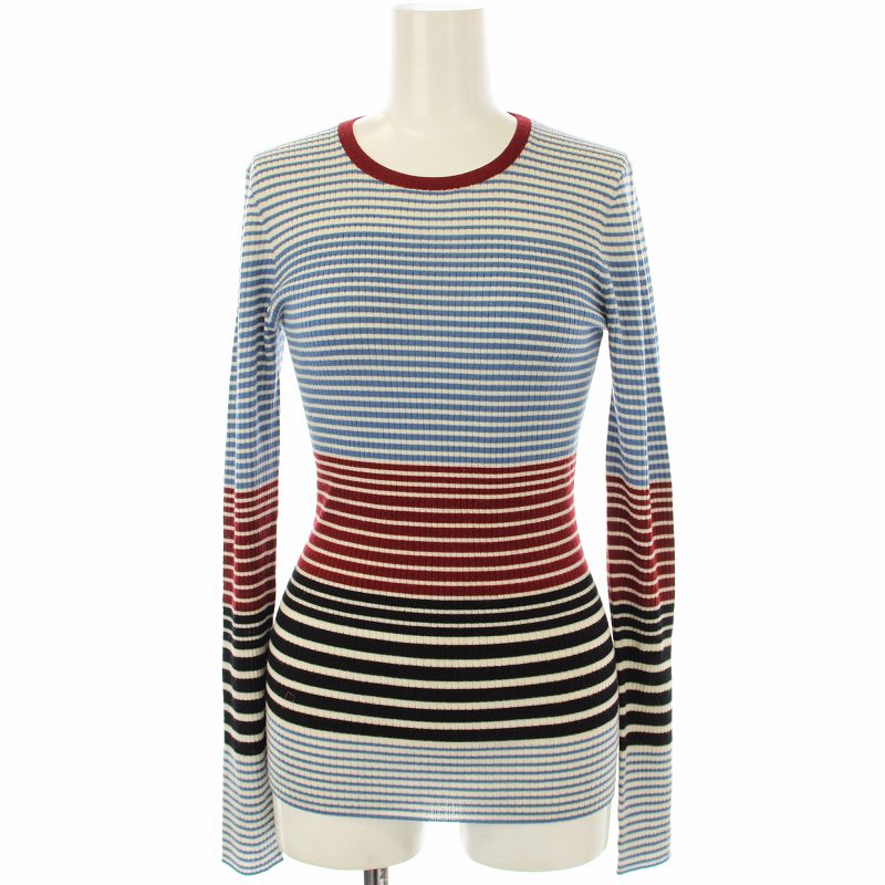 【中古】セオリー Theory REFINE MIRZI.ST ニット セーター 長袖 ボーダー柄 S マルチカラー 01-710170..