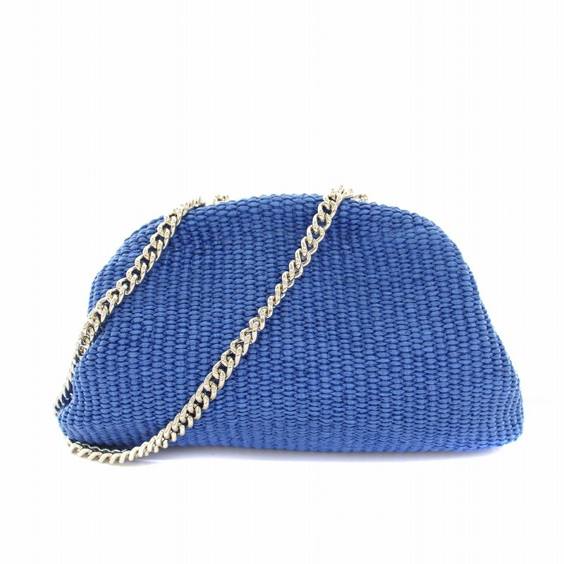 【中古】ルルウィルビー Loulou Willoughby 雑材クラッチバッグ ショルダーバッグ かごバッグ 2way が..