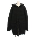 【中古】イブルース i Blues down in town ダウンジャケット ダウンコート ジップアップ 総柄 アウター 44 黒 84862046 /YM ...