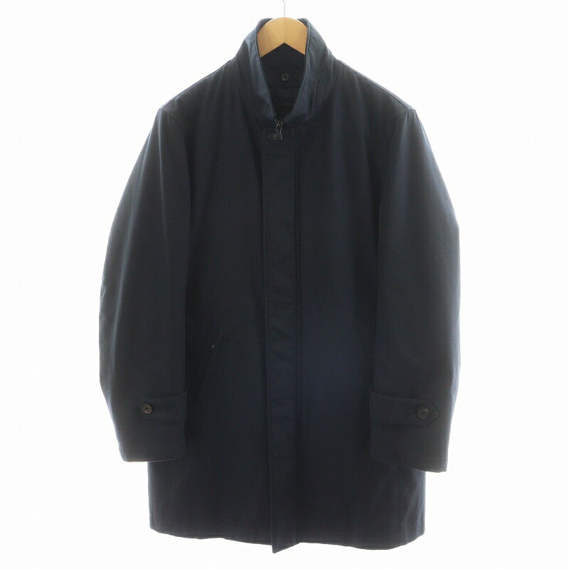 【中古】ダーバン DURBAN コート ロング丈 スタンドカラー ジップアップ ライナー付き アウター S 黒 ブラック 1357450010-39 /AN29 ■GY14 メンズ 【ベクトル 古着】 250709